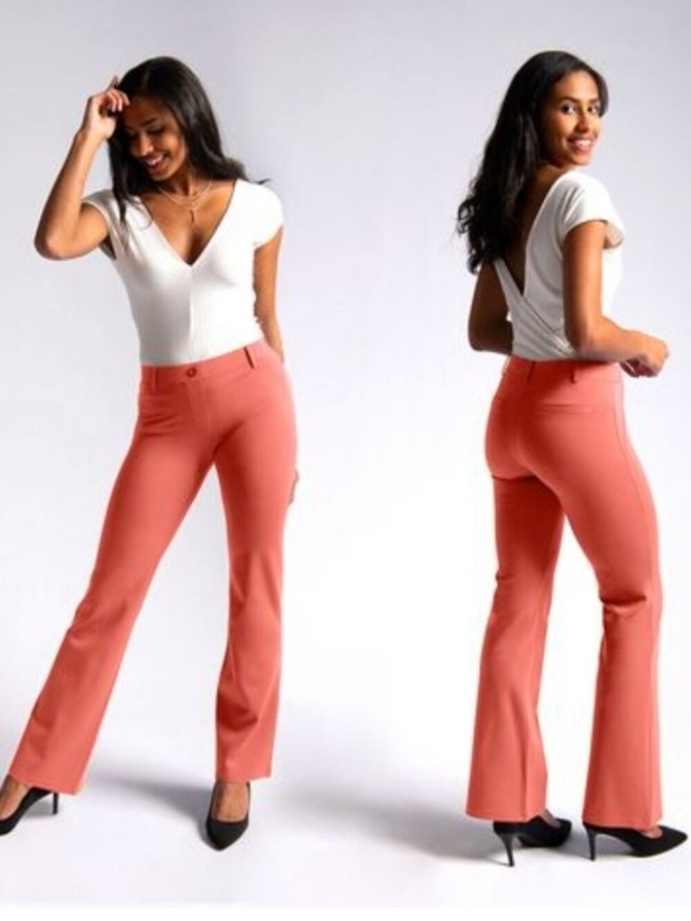 New Betabrand Coral Bootcut Classic Dress Pant Yoga Pants Large Petite